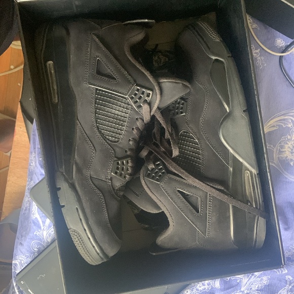 Air Jordan 4 “Black Cats” Black/ Graphite size 12 - Picture 5 of 7